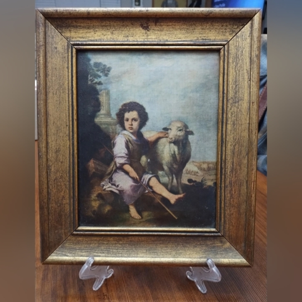 The Good Shepherd Vintage Canvas Framed Reprint